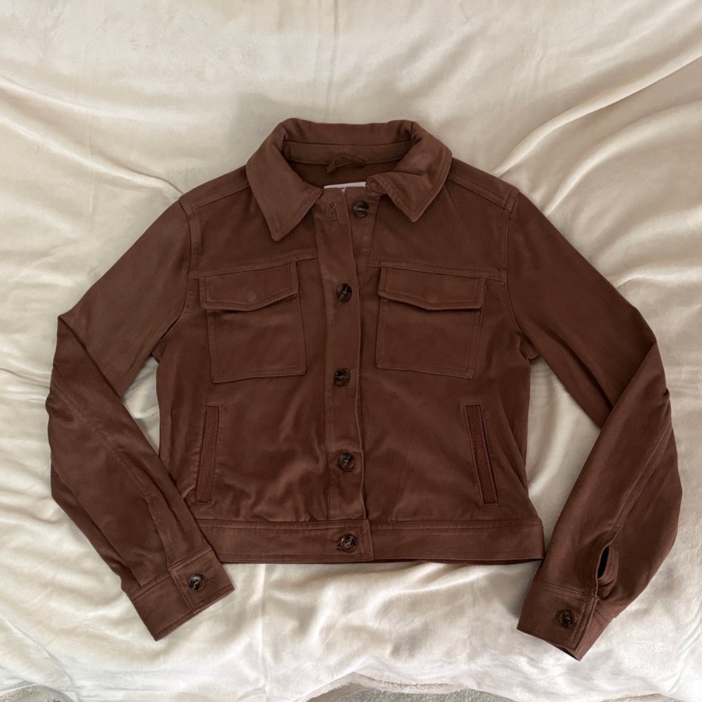 Suede button down